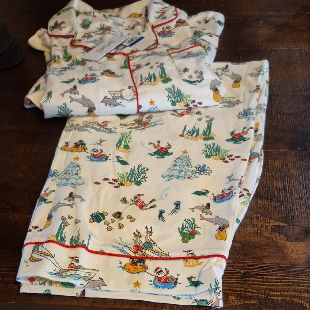 BedHead White Pajamas with Colorful Holiday Print
